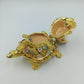 Schmuckdose Schildkröte goldfarben Emaille Strass Figur Box