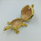 Schmuckdose Schildkröte goldfarben Emaille Strass Figur Box