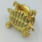 Schmuckdose Schildkröte goldfarben Emaille Strass Figur Box