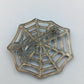 Vintage Brosche Spinnennetz mit Spinne Patina Metall Schmuck