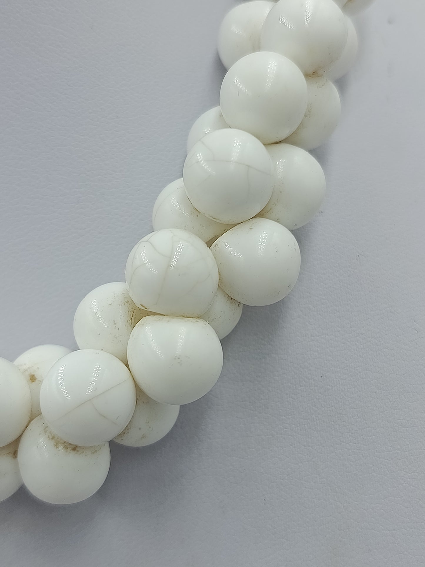 Statement Kette weiß Kugeln Vintage Look auffällig