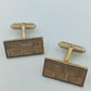 Vintage Manschettenknöpfe goldfarben rechteckig mit Muster