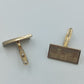 Vintage Manschettenknöpfe goldfarben rechteckig mit Muster