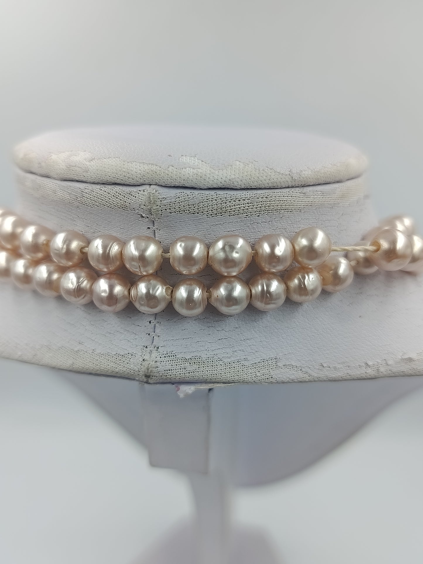 Edle Perlenkette mit 835 Silberverschluss 74 cm Vintage Collier