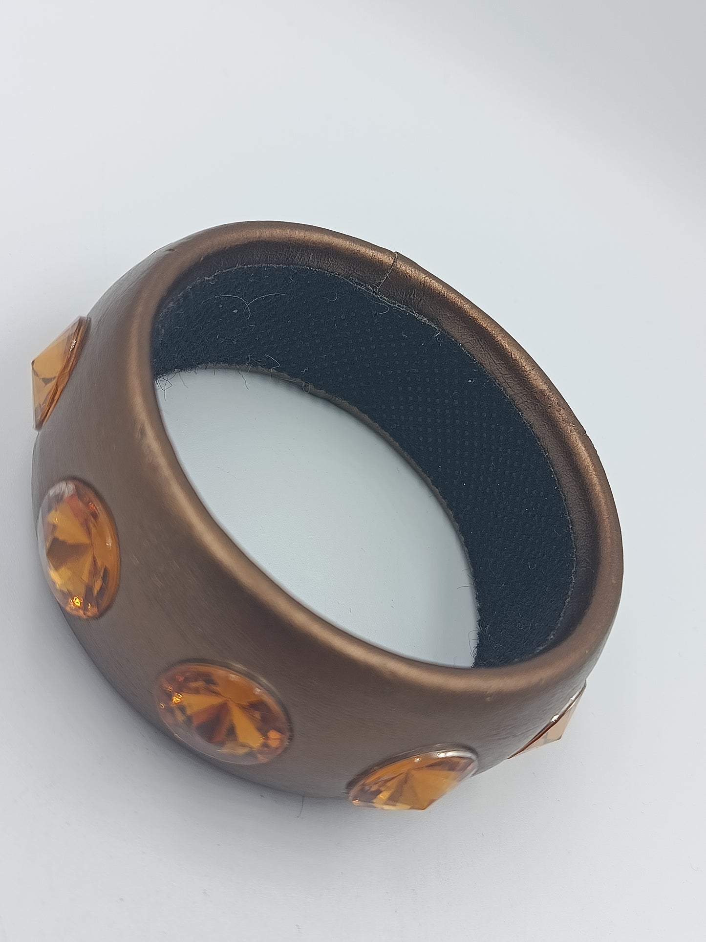 Vintage Armreif mit Strasssteinen – Bronzefarben, Statement Schmuck
