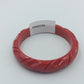 Vintage Armreif Rot – Kunststoff Bangle mit geschnitztem Muster