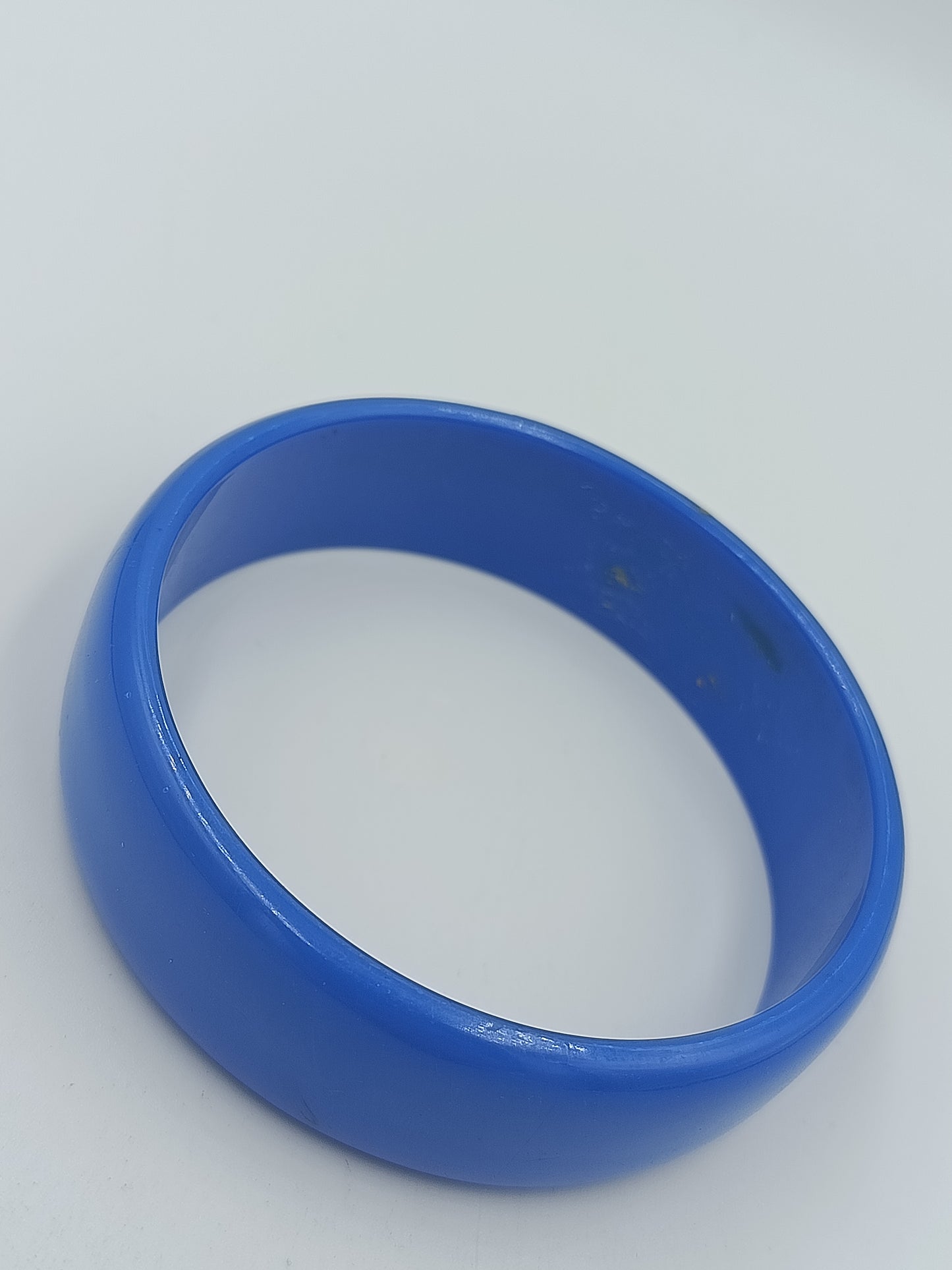Vintage Armreif Blau  Klassischer Kunststoff Bangle schlicht
