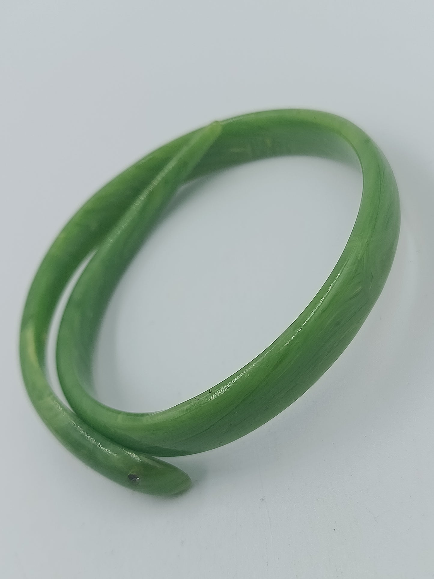 Vintage Armreif Schlange Grün Verstellbarer Bangle mit Strass