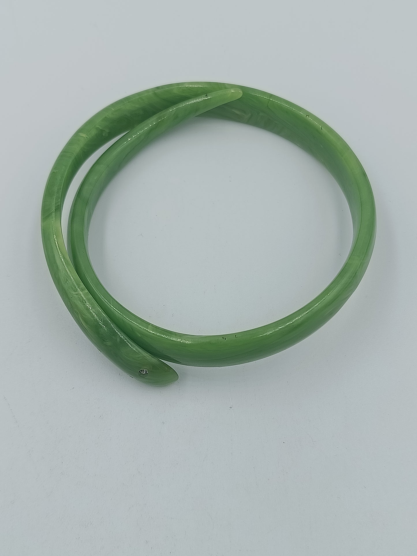 Vintage Armreif Schlange Grün Verstellbarer Bangle mit Strass