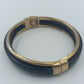 Schlichtes Vintage Armreif Schwarz Gold  Klappverschluss Bangle 7 cm