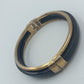 Schlichtes Vintage Armreif Schwarz Gold  Klappverschluss Bangle 7 cm