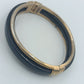 Schlichtes Vintage Armreif Schwarz Gold  Klappverschluss Bangle 7 cm