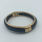 Schlichtes Vintage Armreif Schwarz Gold  Klappverschluss Bangle 7 cm