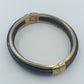 Schlichtes Vintage Armreif Schwarz Gold  Klappverschluss Bangle 7 cm
