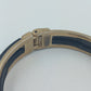 Schlichtes Vintage Armreif Schwarz Gold  Klappverschluss Bangle 7 cm
