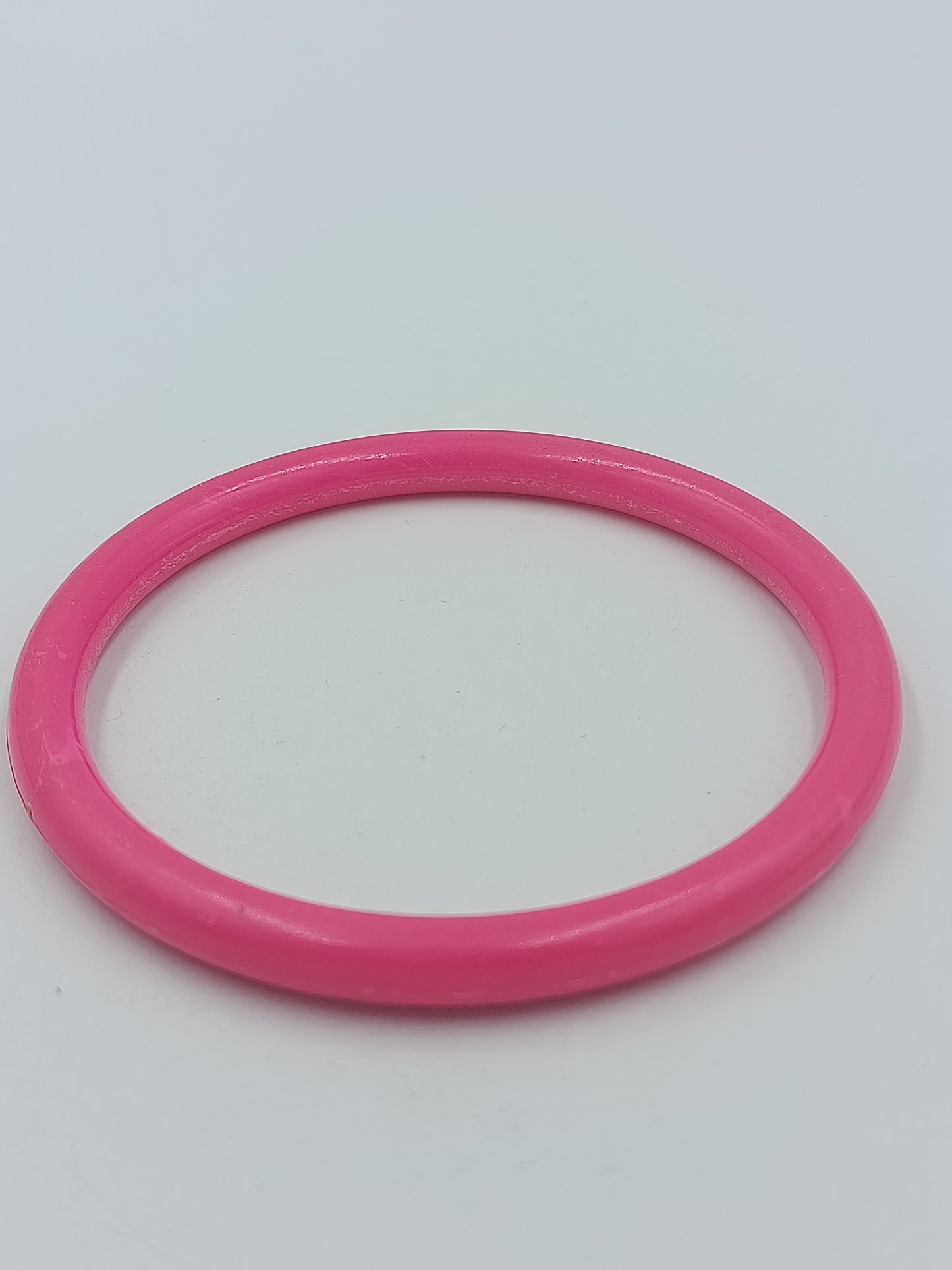 Vintage Armreif Pink  Schlichter Kunststoff Bangle 8 cm
