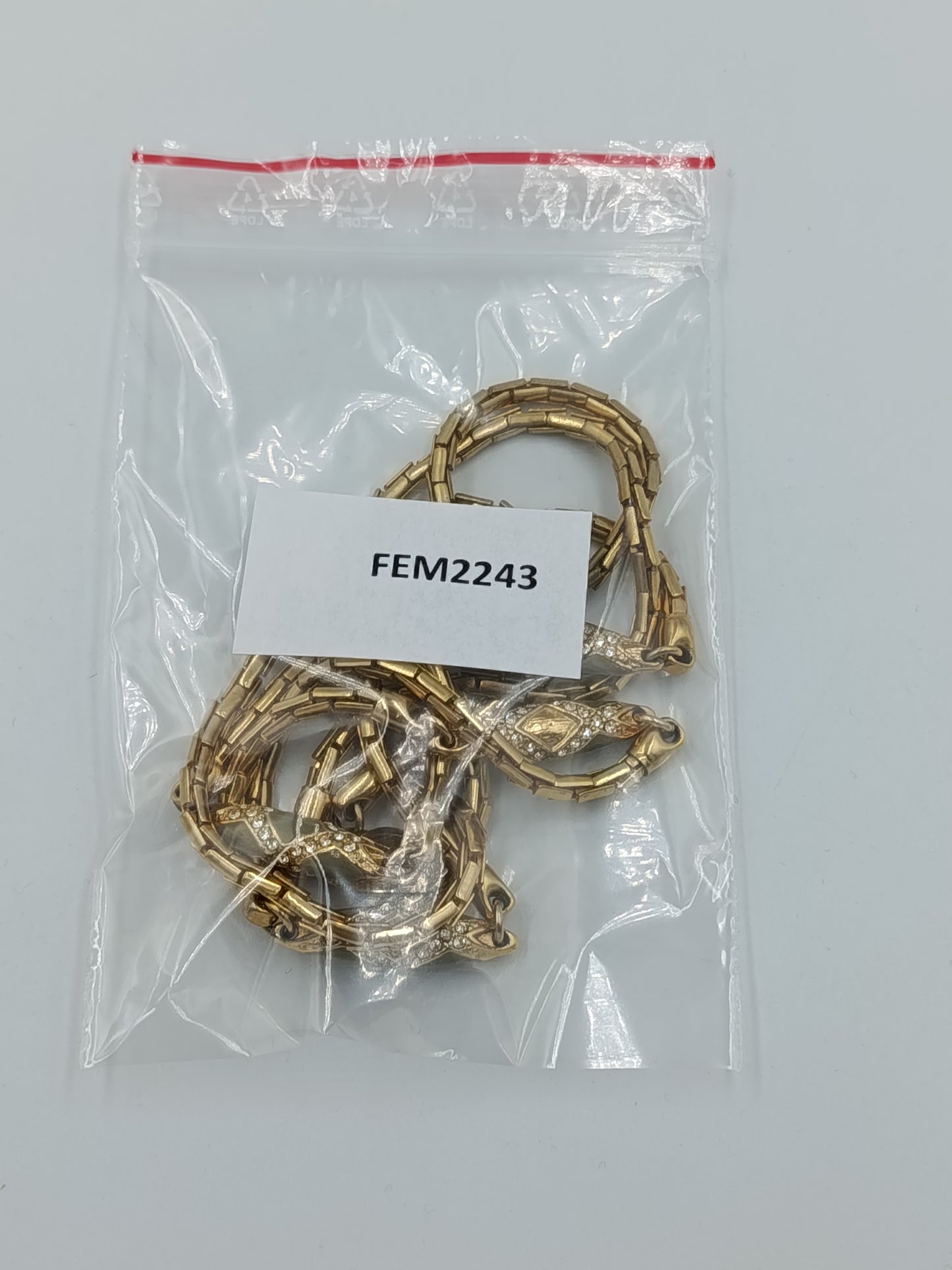 Vintage Halskette Goldfarben  Doppelreihig mit grünen Steinen