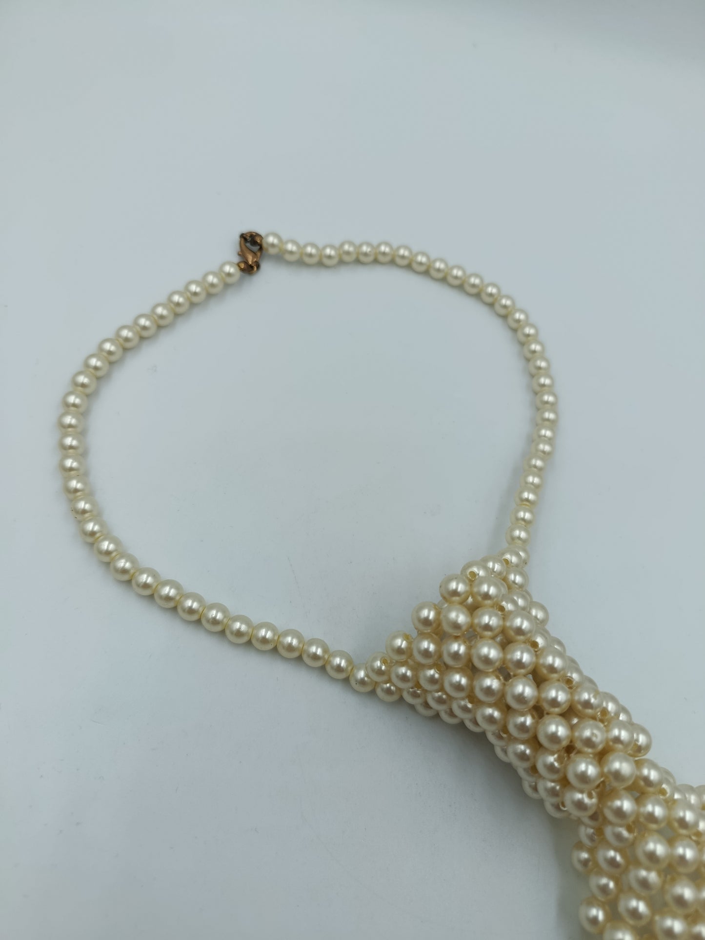 Vintage Perlenkette Statement Mehrreihig  Krawatten Design