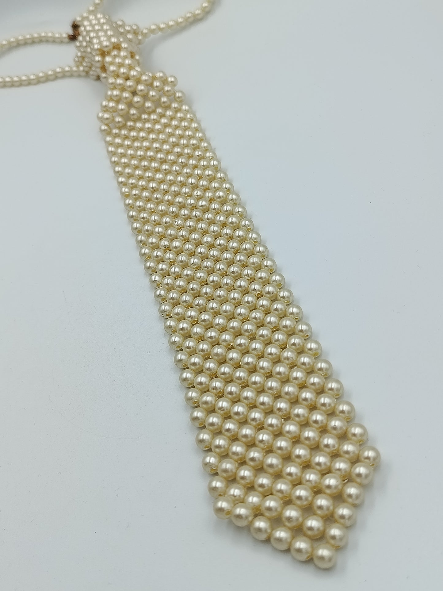 Vintage Perlenkette Statement Mehrreihig  Krawatten Design