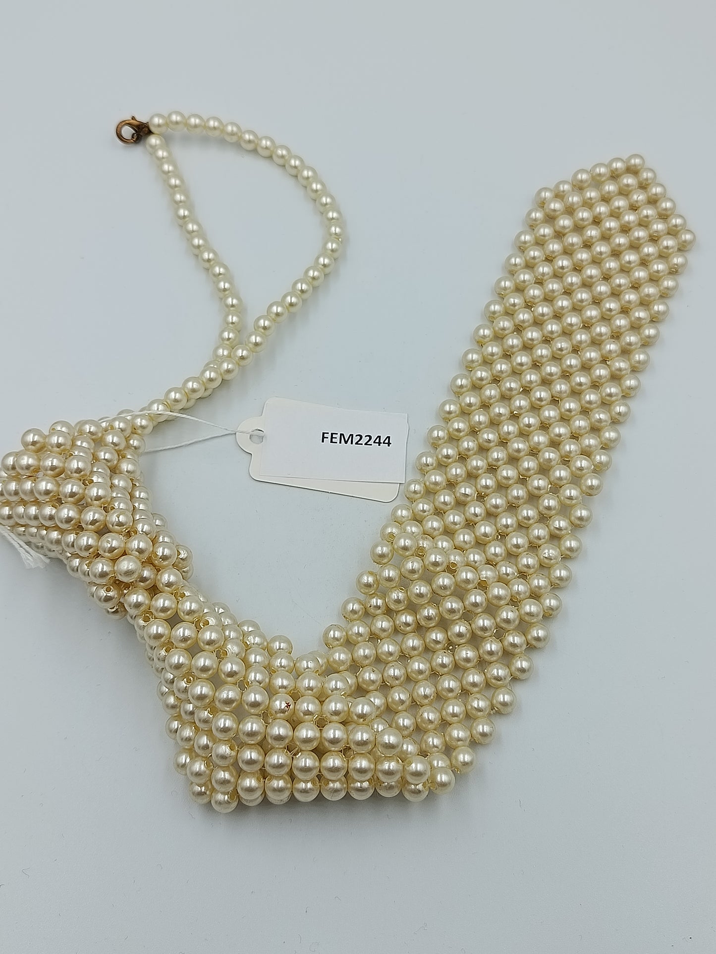Vintage Perlenkette Statement Mehrreihig  Krawatten Design