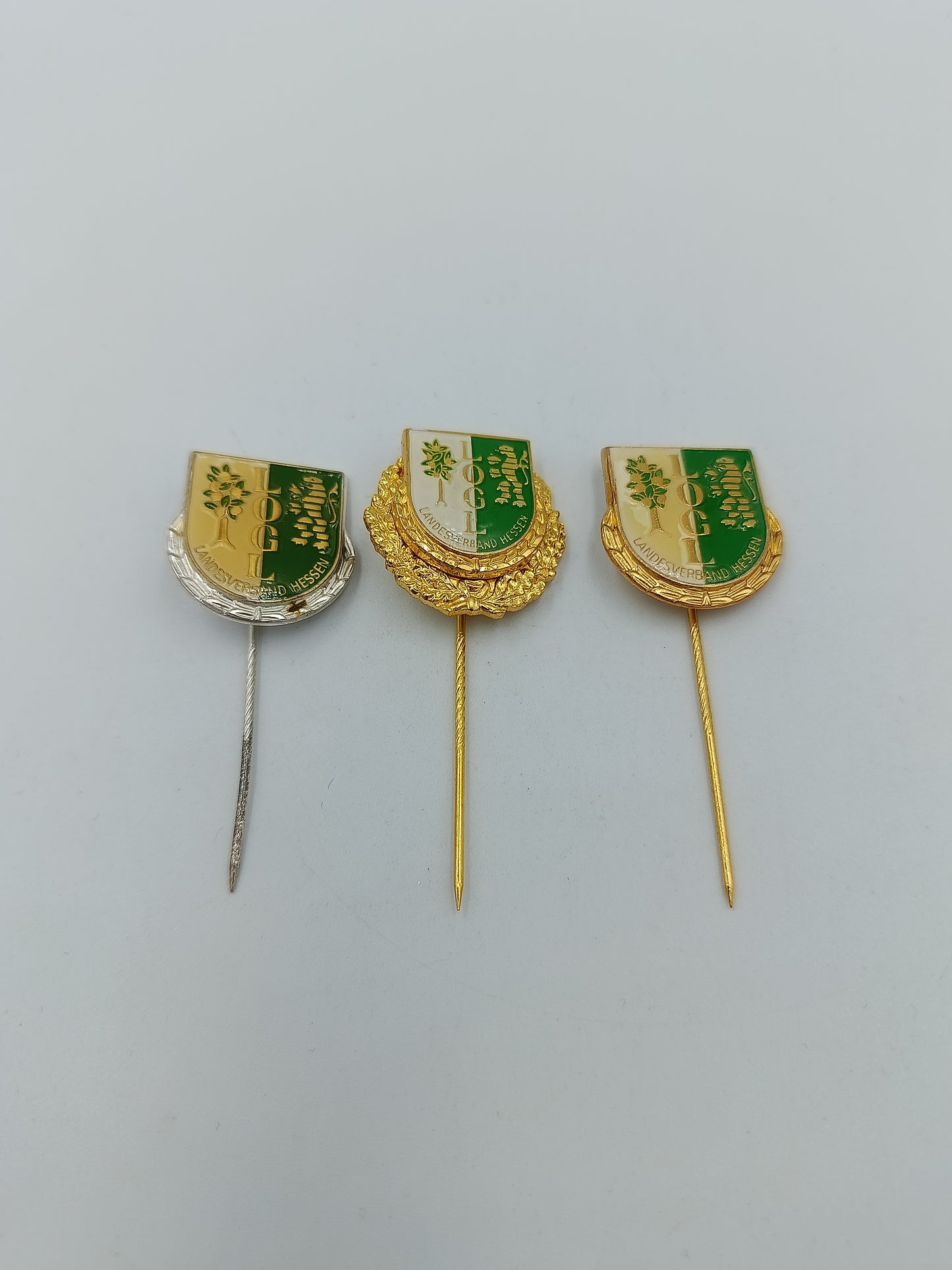 3x Vintage Anstecknadel LOGI Landesverband Hessen Set Sammler Pins
