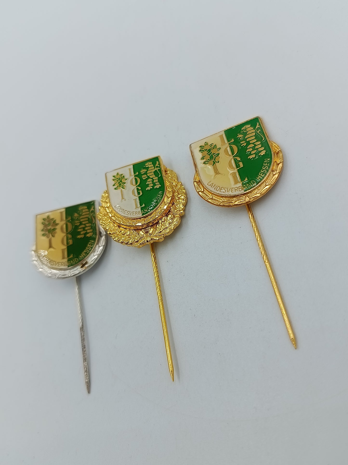 3x Vintage Anstecknadel LOGI Landesverband Hessen Set Sammler Pins