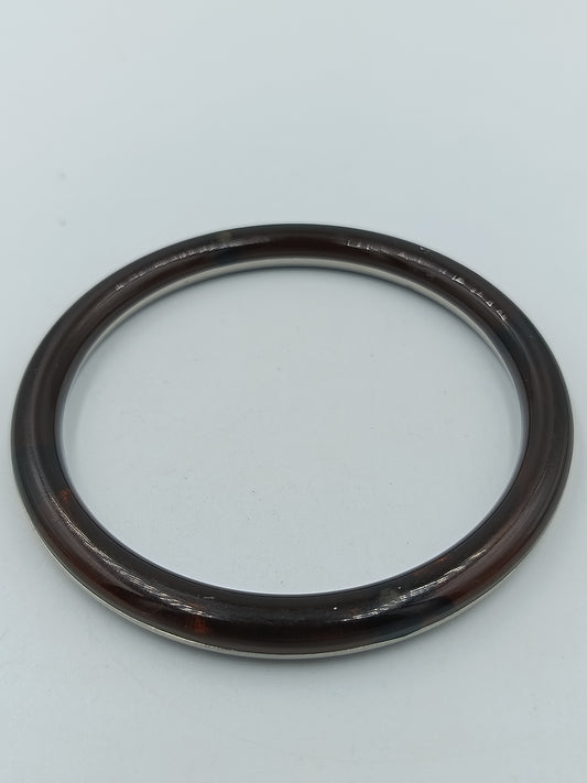 Vintage Armreif Braun marmoriert Kunststoff schlicht klassisch