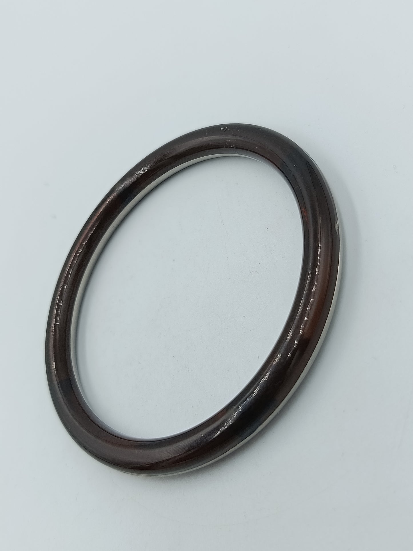 Vintage Armreif Braun marmoriert Kunststoff schlicht klassisch