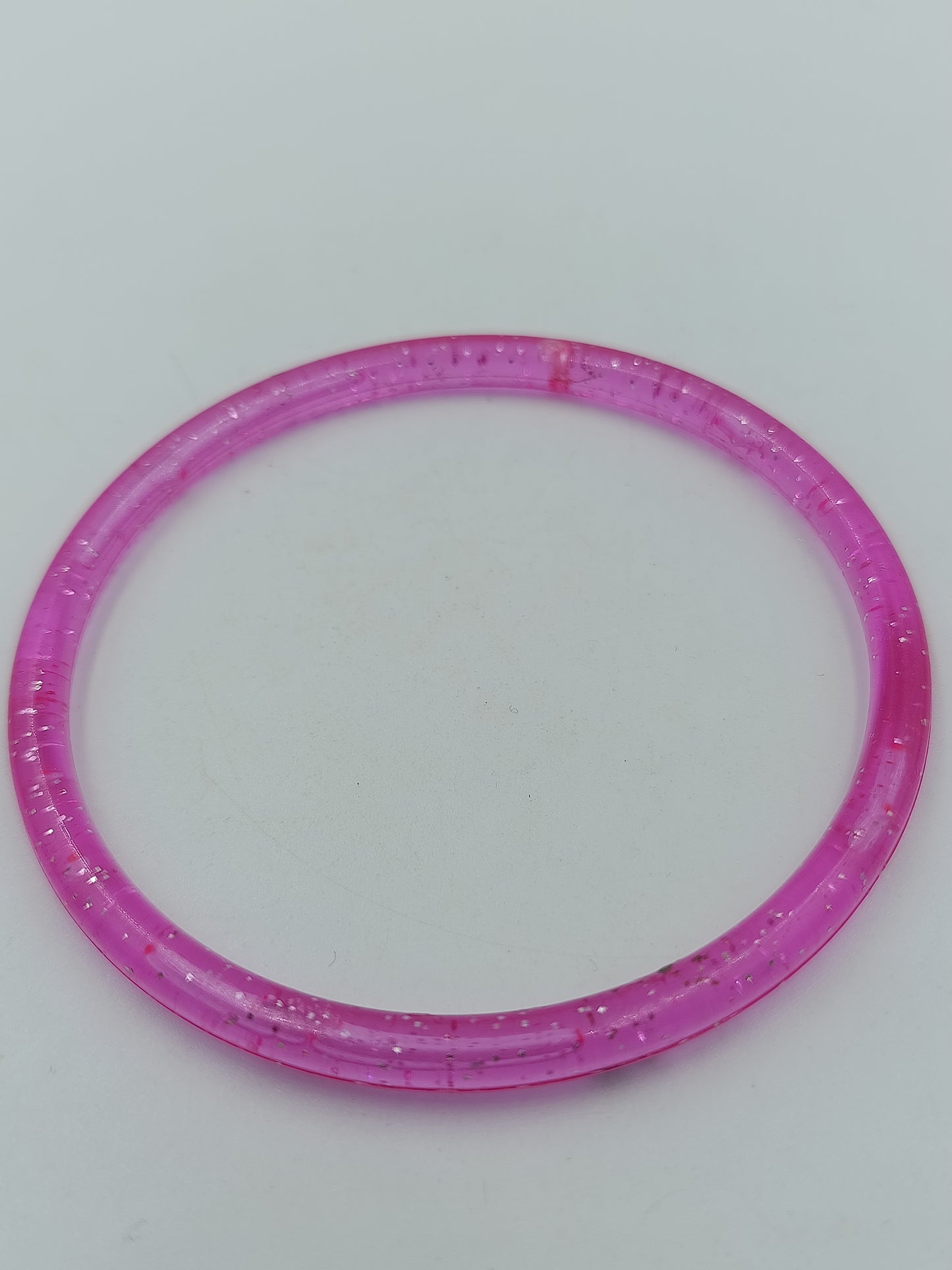 Vintage Armreif Pink transparent Glitzer Kunststoff verspielt