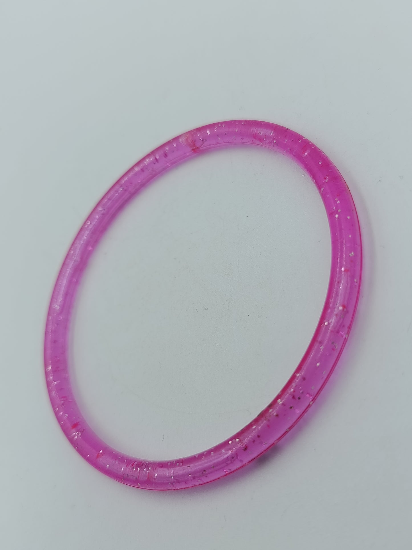 Vintage Armreif Pink transparent Glitzer Kunststoff verspielt