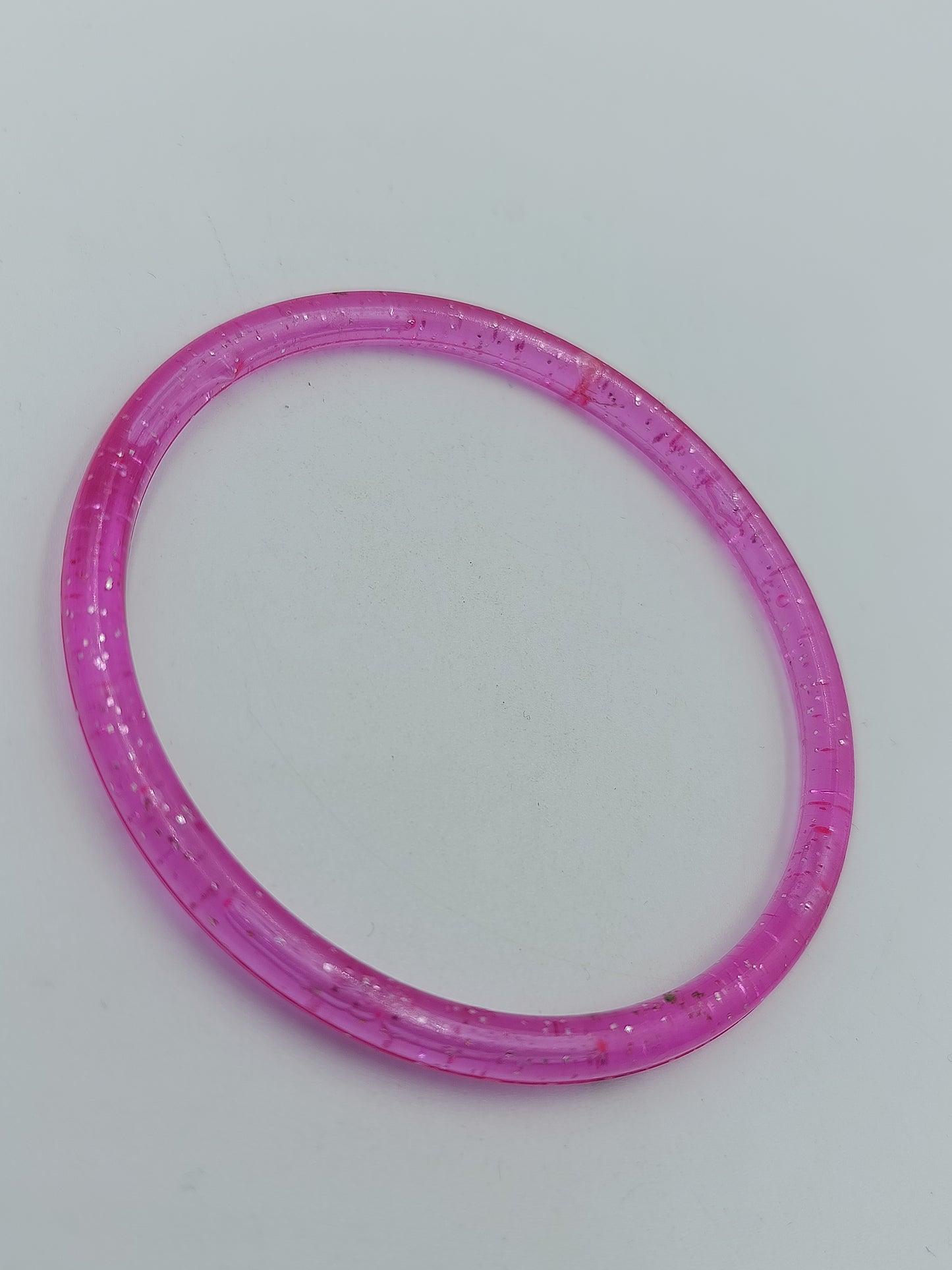 Vintage Armreif Pink transparent Glitzer Kunststoff verspielt