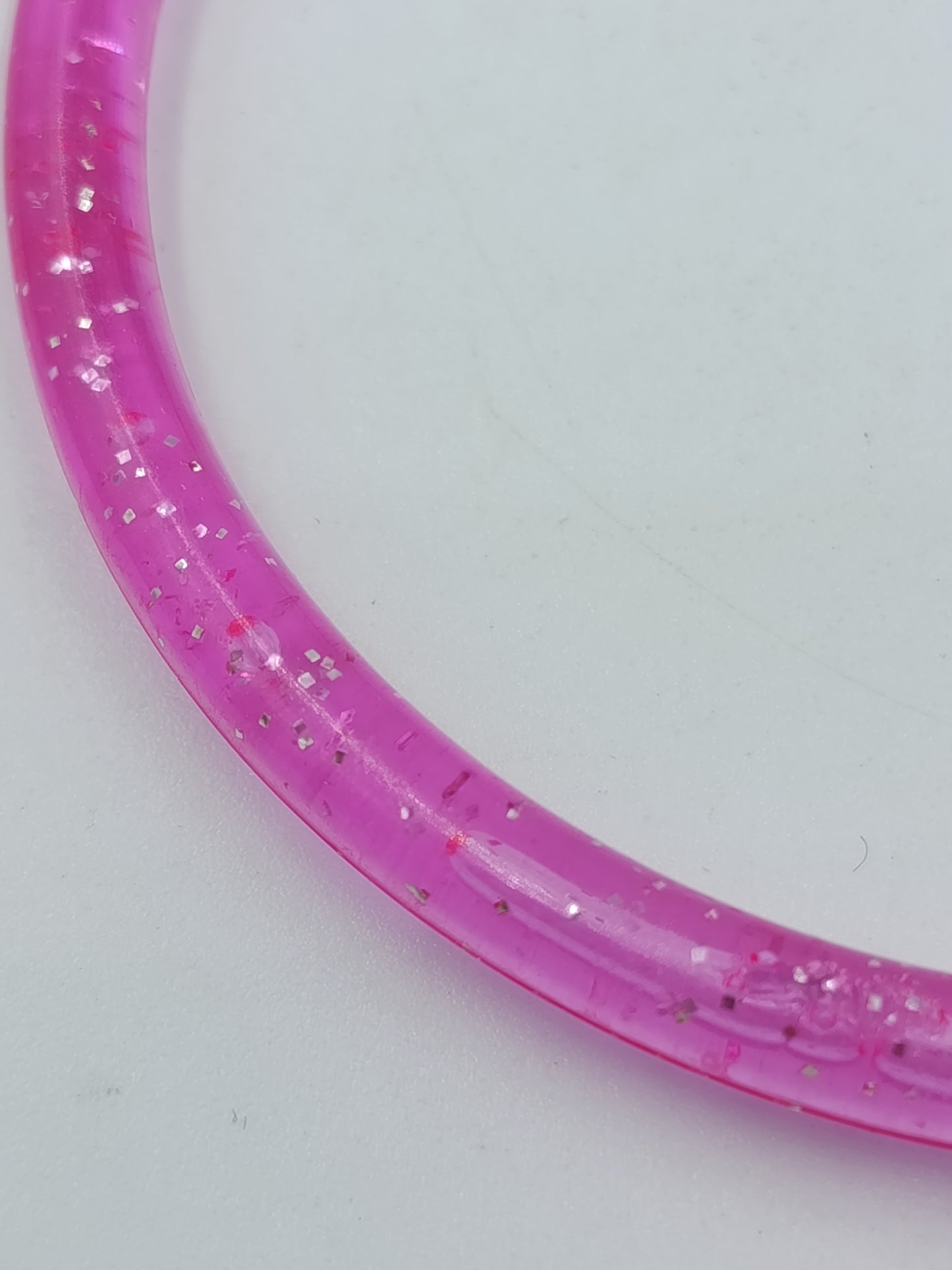 Vintage Armreif Pink transparent Glitzer Kunststoff verspielt
