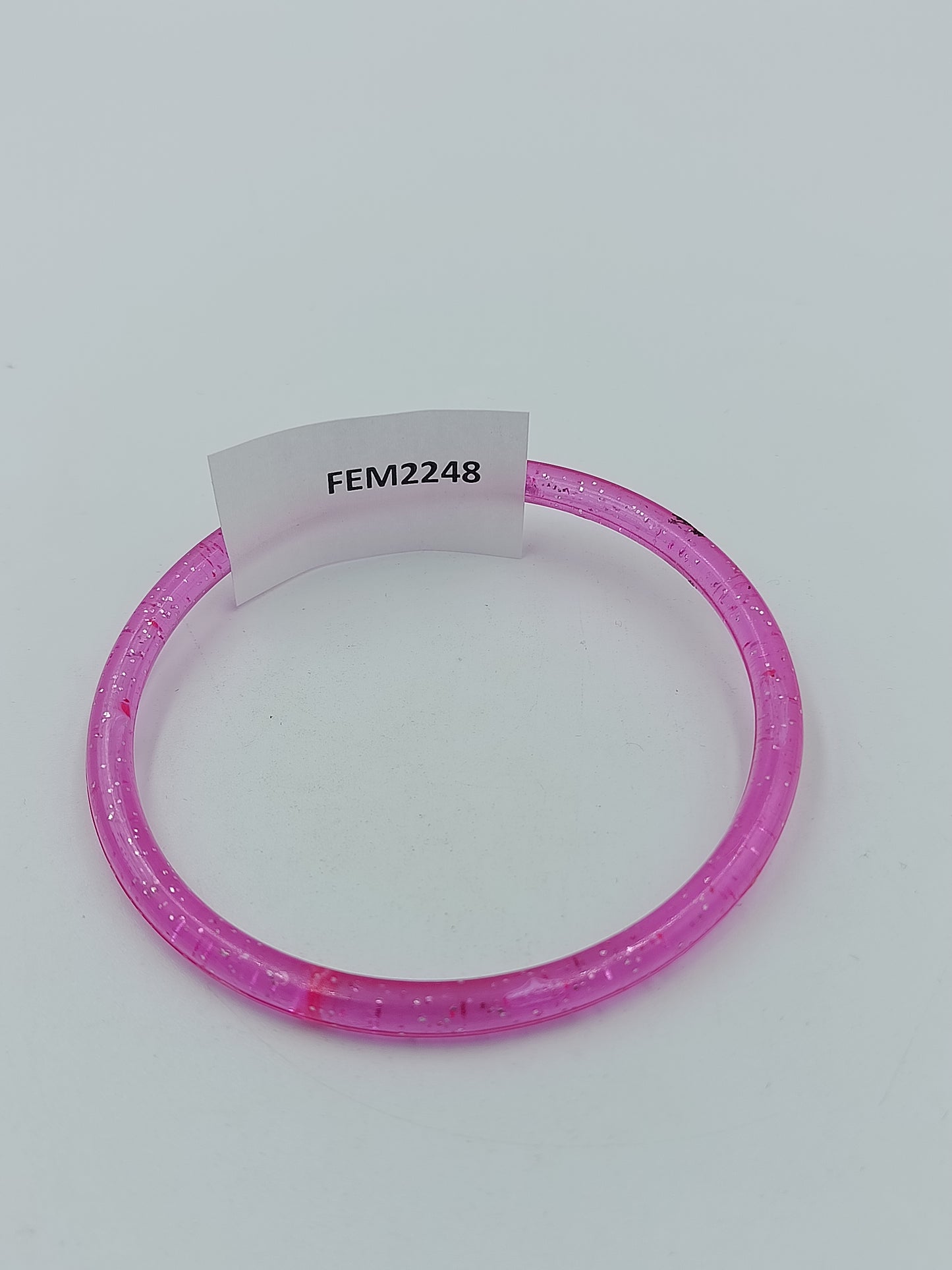 Vintage Armreif Pink transparent Glitzer Kunststoff verspielt