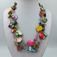 Vintage Statement Kette Bunt Perlmutt und Glas Unikat