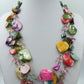 Vintage Statement Kette Bunt Perlmutt und Glas Unikat