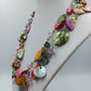 Vintage Statement Kette Bunt Perlmutt und Glas Unikat