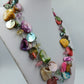 Vintage Statement Kette Bunt Perlmutt und Glas Unikat