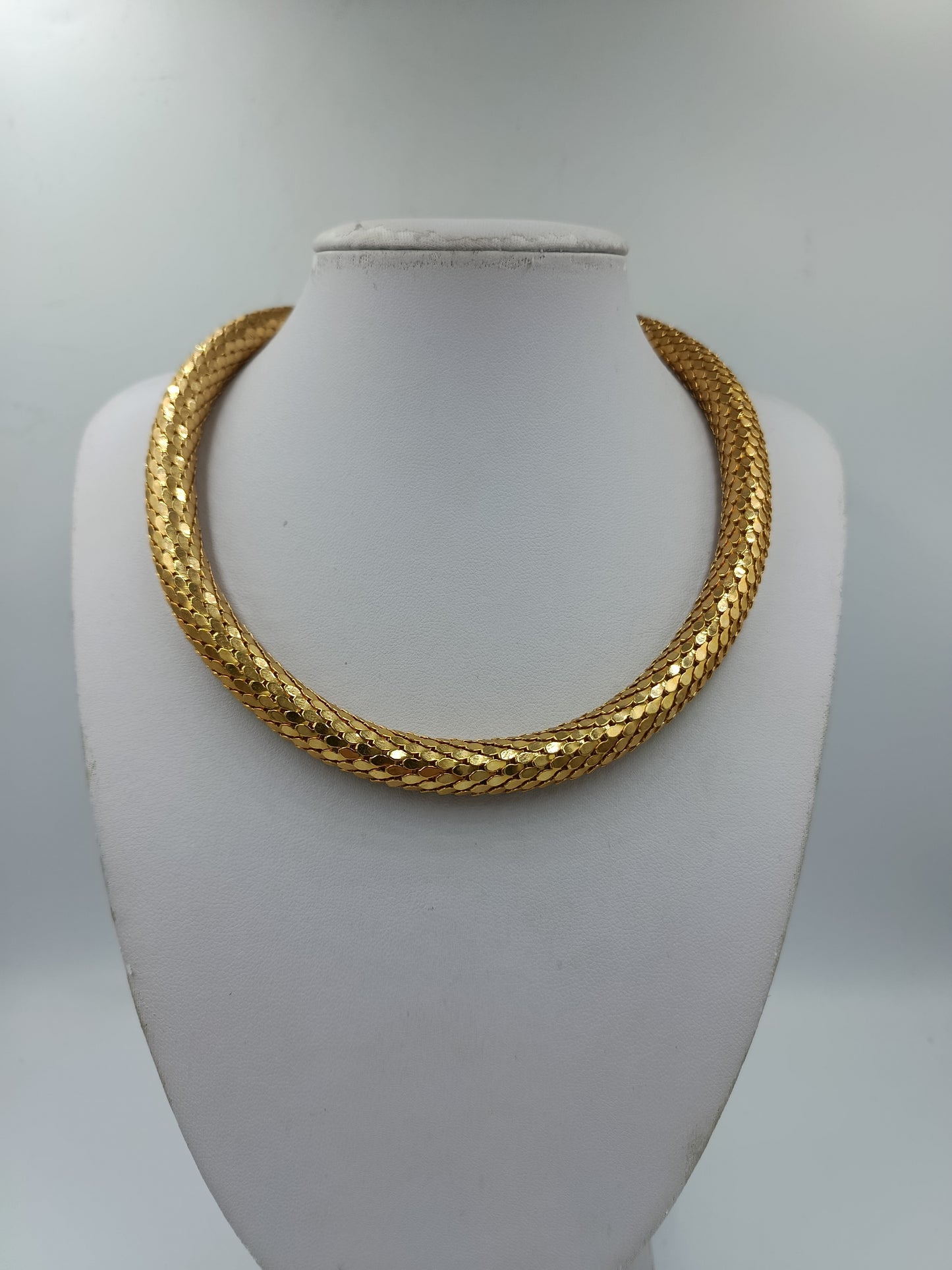 Vintage Statement Kette Gold Schlangen Design Skulptural