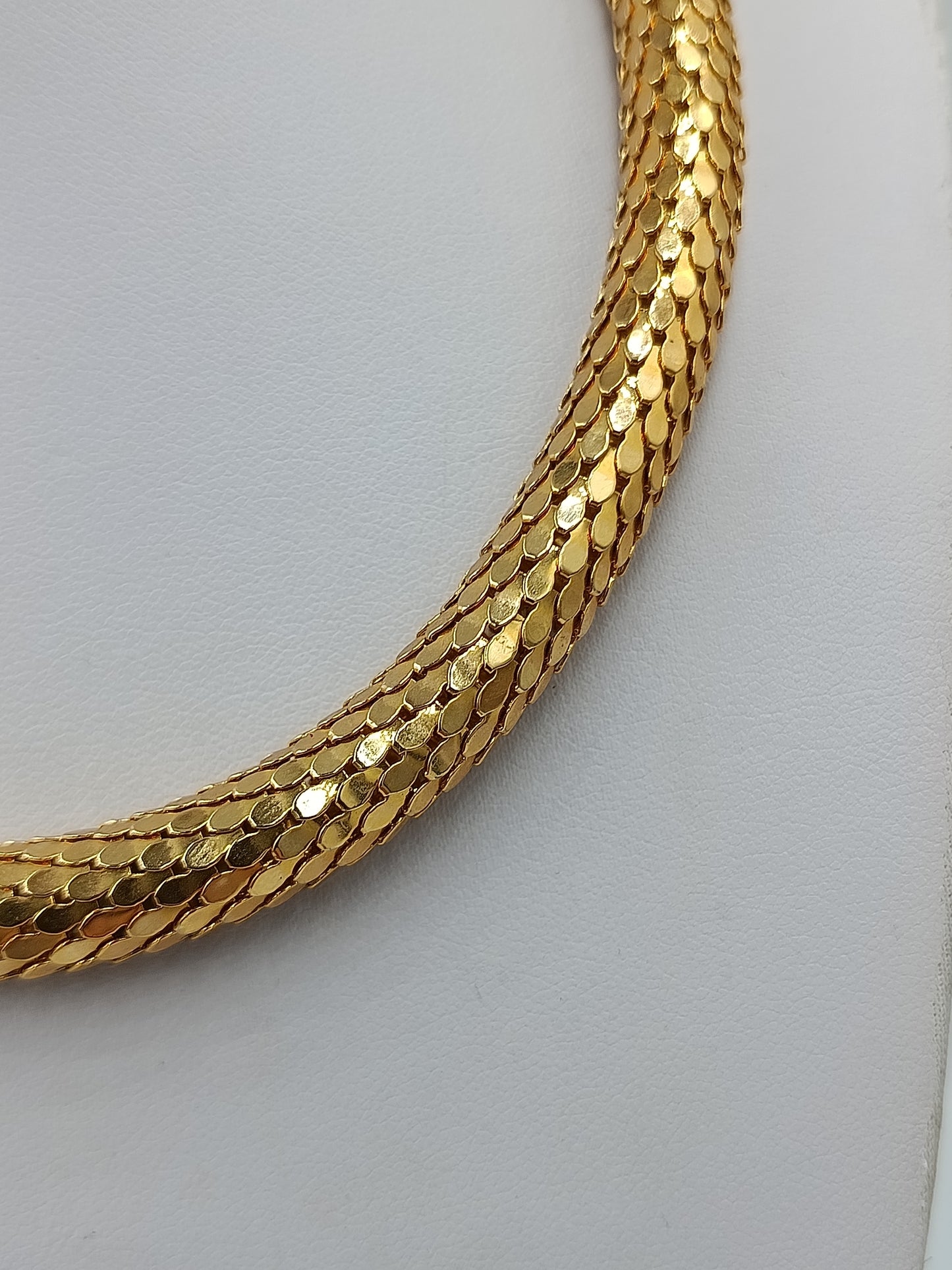 Vintage Statement Kette Gold Schlangen Design Skulptural
