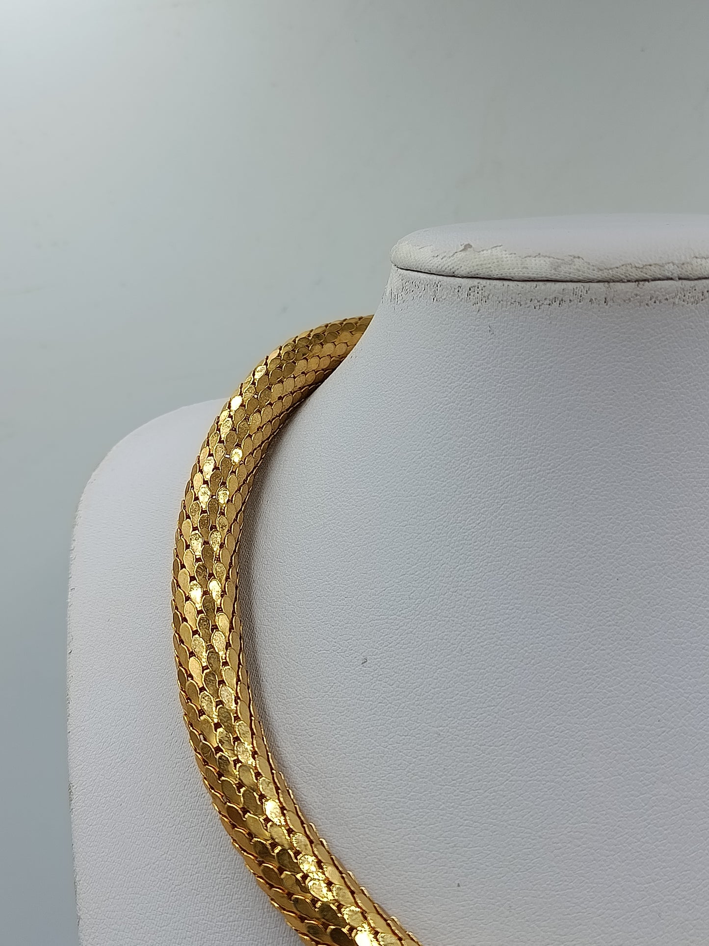 Vintage Statement Kette Gold Schlangen Design Skulptural