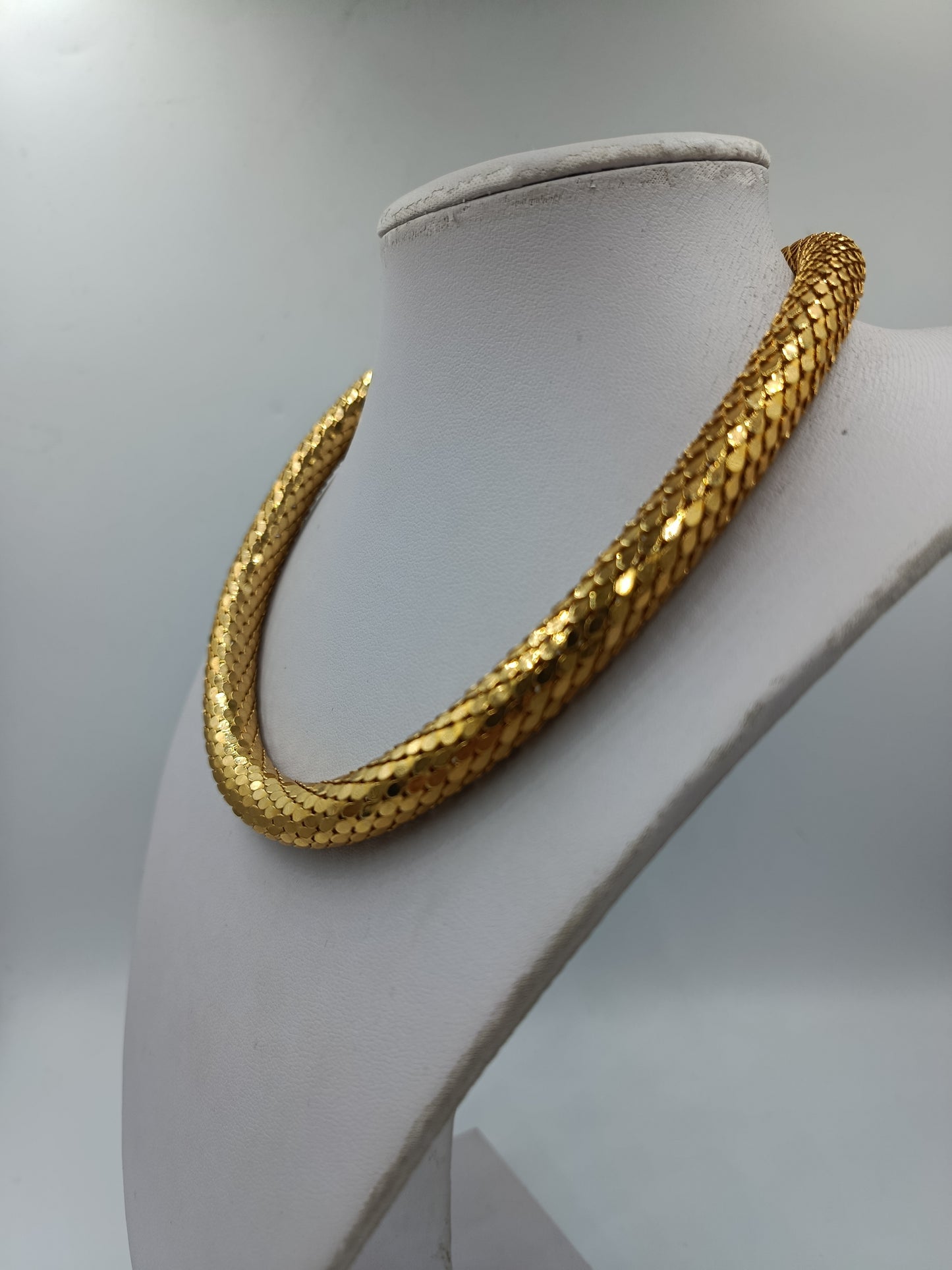 Vintage Statement Kette Gold Schlangen Design Skulptural