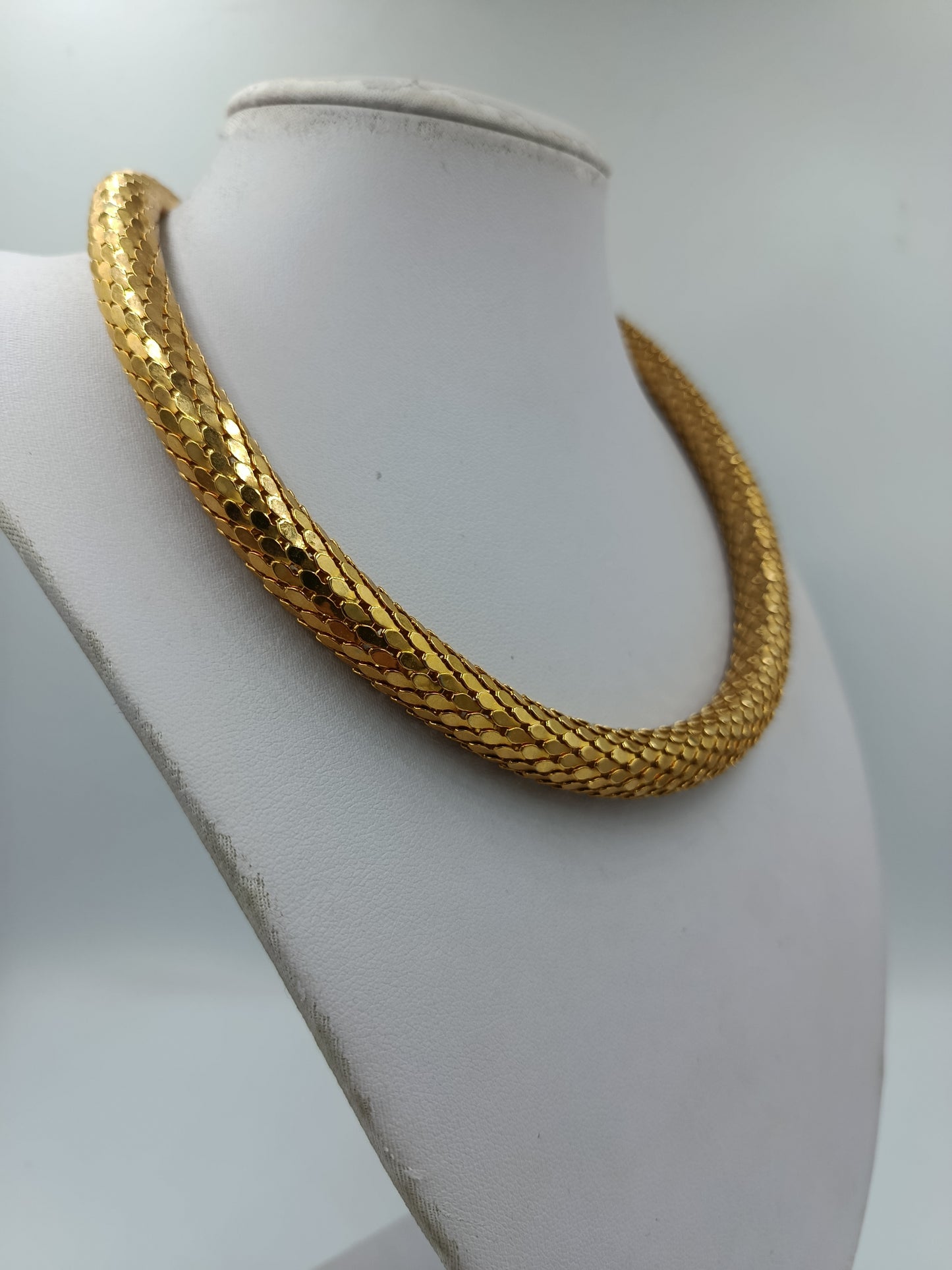 Vintage Statement Kette Gold Schlangen Design Skulptural