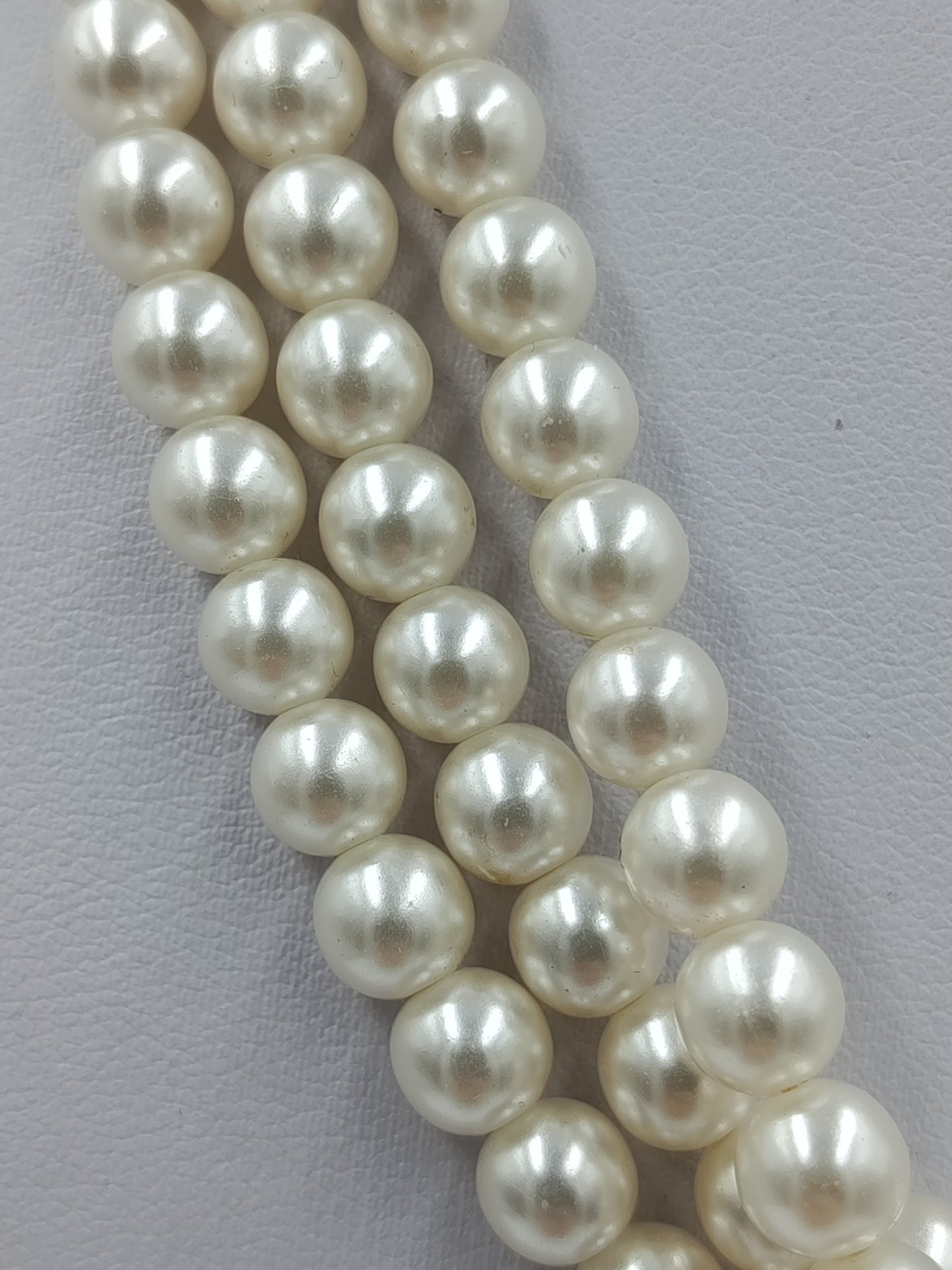 Vintage Perlenkette 3 reihig Klassisch Weiß Elegant