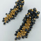 Vintage Statement Ohrclips Schwarz Gold – Facettierte Glasperlen