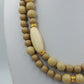 Vintage Doppelreihige Perlenkette Beige  Creme Statement Collier