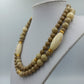 Vintage Doppelreihige Perlenkette Beige  Creme Statement Collier