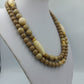 Vintage Doppelreihige Perlenkette Beige  Creme Statement Collier