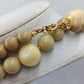 Vintage Doppelreihige Perlenkette Beige  Creme Statement Collier