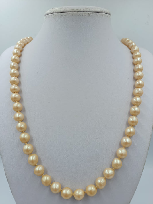 Vintage Perlenkette Apricot mit Zier Schließe  Klassisch  Elegant