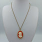 Vintage Cameo Kette Rot  Gold  Klassischer Damenanhänger im Antikstil